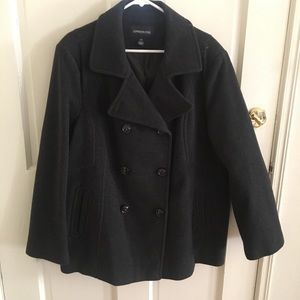 London Fog Wool blend, XXL double breasted peacoat
